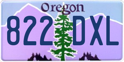 OR license plate 822DXL