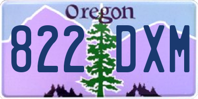 OR license plate 822DXM
