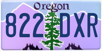 OR license plate 822DXR