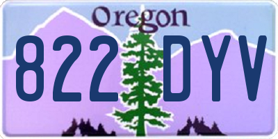 OR license plate 822DYV