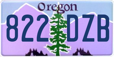 OR license plate 822DZB