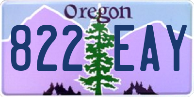 OR license plate 822EAY