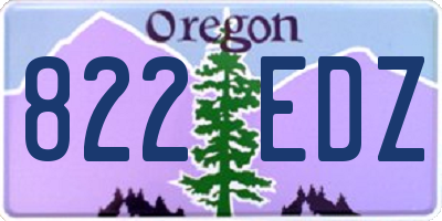 OR license plate 822EDZ