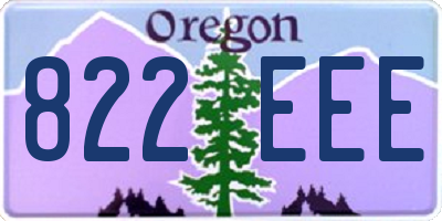 OR license plate 822EEE