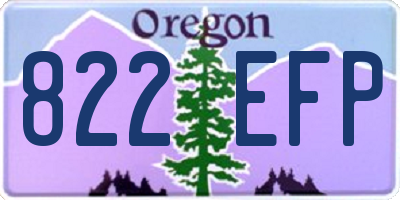 OR license plate 822EFP