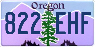 OR license plate 822EHF