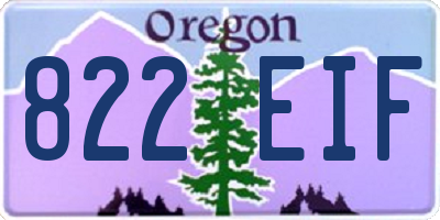OR license plate 822EIF