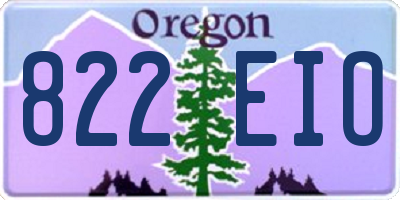 OR license plate 822EIO