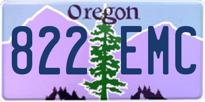 OR license plate 822EMC