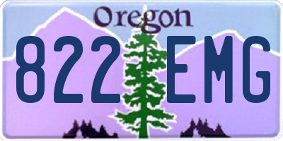 OR license plate 822EMG