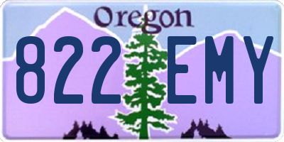 OR license plate 822EMY