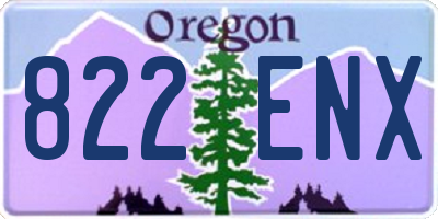 OR license plate 822ENX
