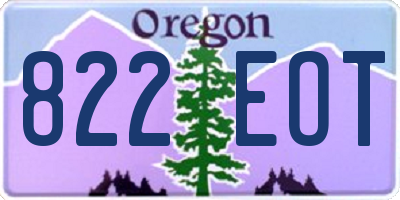 OR license plate 822EOT