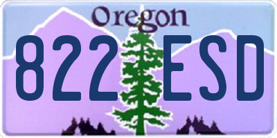 OR license plate 822ESD