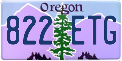 OR license plate 822ETG