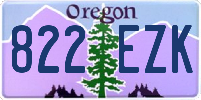 OR license plate 822EZK
