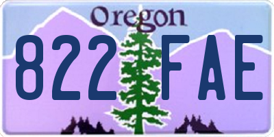 OR license plate 822FAE