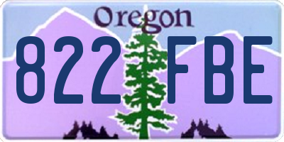 OR license plate 822FBE