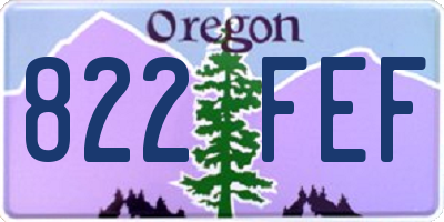 OR license plate 822FEF