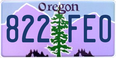 OR license plate 822FEO