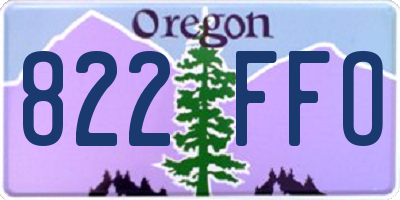 OR license plate 822FFO