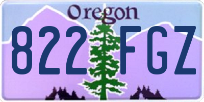 OR license plate 822FGZ