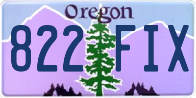OR license plate 822FIX