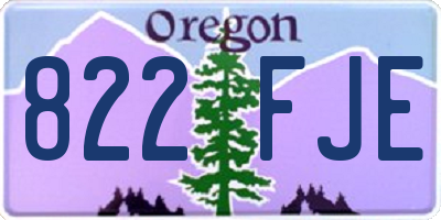 OR license plate 822FJE