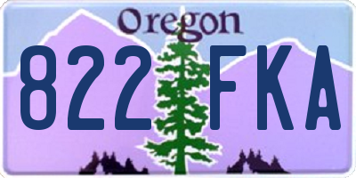 OR license plate 822FKA