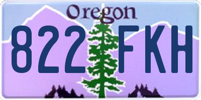 OR license plate 822FKH
