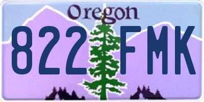 OR license plate 822FMK