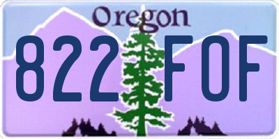 OR license plate 822FOF