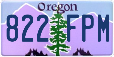 OR license plate 822FPM