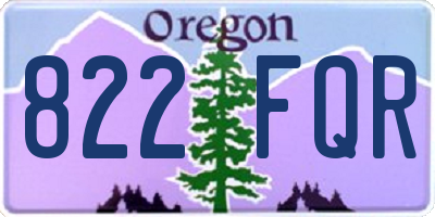OR license plate 822FQR