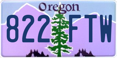 OR license plate 822FTW