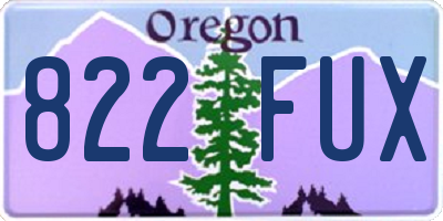 OR license plate 822FUX