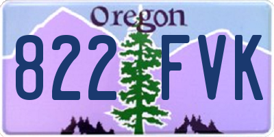 OR license plate 822FVK