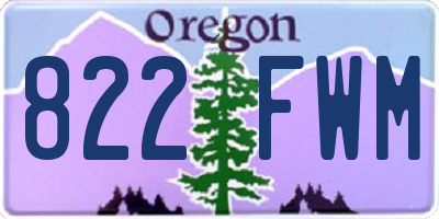 OR license plate 822FWM