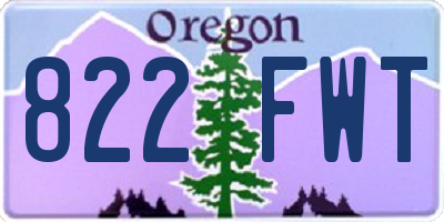 OR license plate 822FWT
