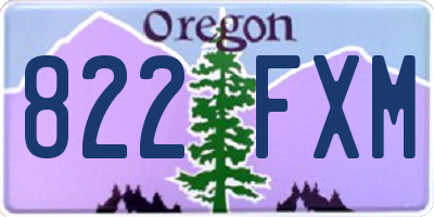 OR license plate 822FXM