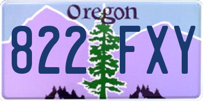 OR license plate 822FXY