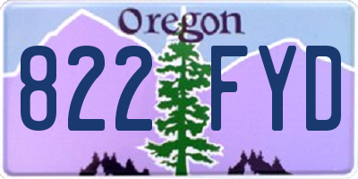 OR license plate 822FYD