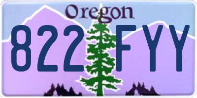 OR license plate 822FYY