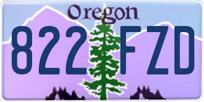 OR license plate 822FZD