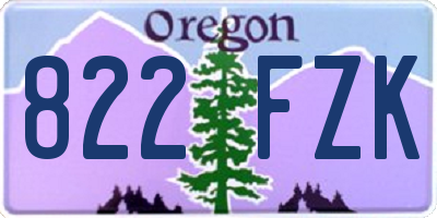 OR license plate 822FZK