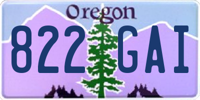 OR license plate 822GAI