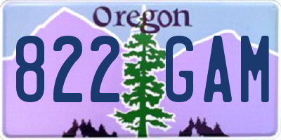 OR license plate 822GAM