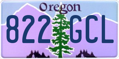OR license plate 822GCL