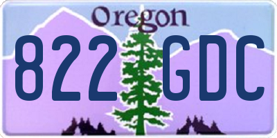 OR license plate 822GDC
