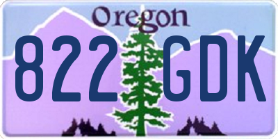 OR license plate 822GDK